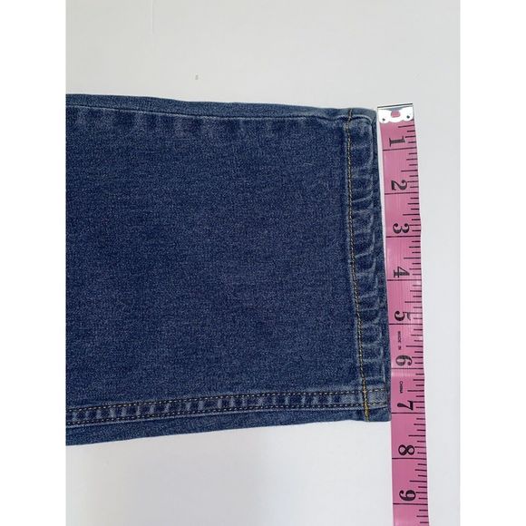 LL Bean Womens High Rise Tapered Leg Jean Classic Mom Jeans Blue Comfort Size 12 - Picture 10 of 15
